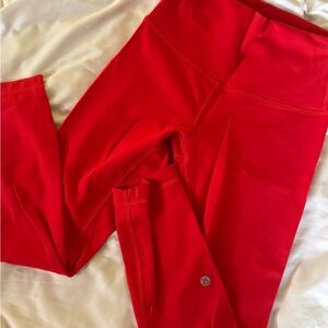 Lululemon Wunder Train 23” Red Leggings